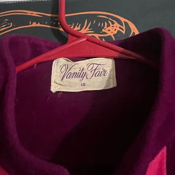 Vintage Vanity Fair purple pink nightgown robe zip up size 16 - Picture 3 of 4